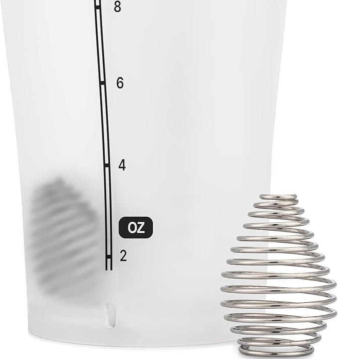 Hydra Cup DualShaker Pro 32 oz Shaker Bottle for Protein Shakes, Shaker Cup w/Handle & Ball Blender Whisks, Dual Mixing Shaker Bottle with Storage, 2 in 1, for Travel To Go, BPA Free (White)