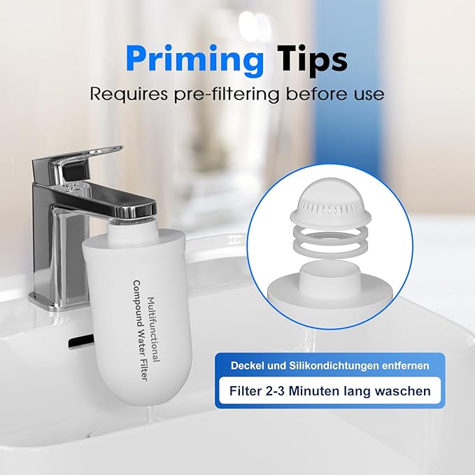 Purewell 2 Pack K8010 Multifunctional Compound Filter Elements, Replacement Filters for Purewell Upgraded PW-FH/PW-FH-CF/PW-FH-FT Gravity Water Filter System