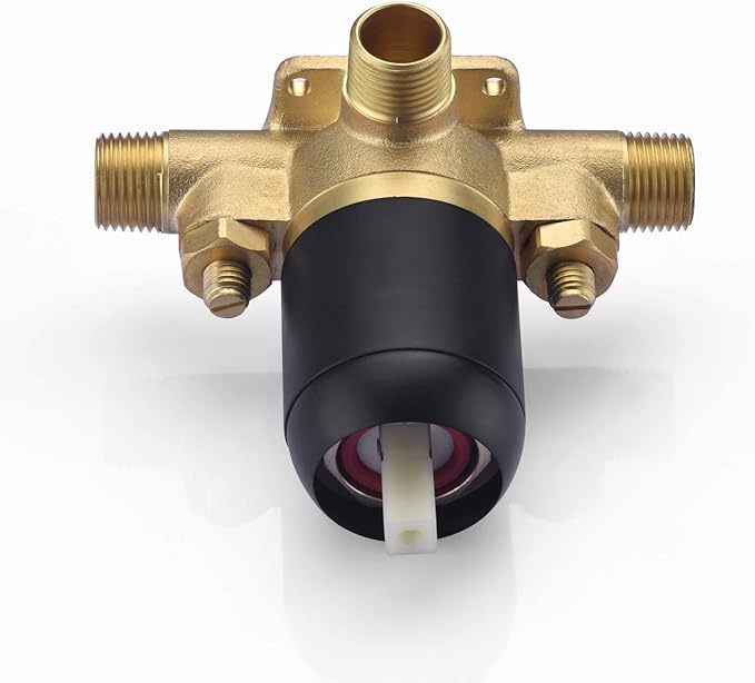 sumerain Matte Black Shower Faucet Set Pressure Balance Cartridge, 8 Inches Rain Shower Head, with Non-return Check Valves