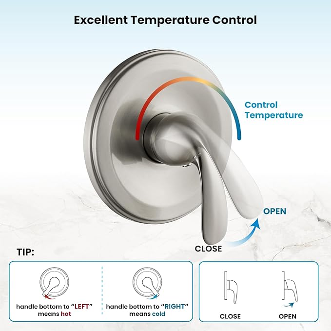 gotonovo Tub Shower Faucet Set,2 in 1 Dual Shower Head and Handle Set with Tub Spout Wall Mount Bathroom Shower Trim Kit with 3-way Water Diverter Valve Included Various Modes Brushed Nickel