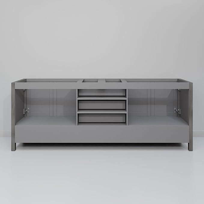 Big Sur 80 in. W x 22 in. D Distressed Grey Double Bath Vanity and Carrara Marble Top