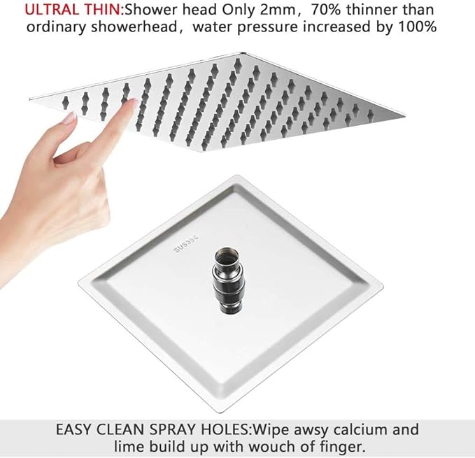 Shower Faucet Set Complete with 8 Inch Rainfall Shower Head Chrome, Bathroom Luxury Rain Shower System, Wall Mounted Single Function Mixer Shower Trim Kit with Rough-in Valve