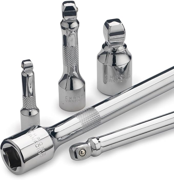 NEIKO 00249A Wobble Extension Bar Set | 9 Piece | 1/4”, 3/8”, 1/2” Drives | Cr-V Steel