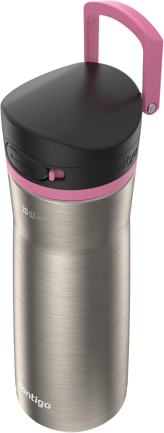 Contigo Jackson Water Bottle, 20 oz, Stainless Steel w/Azalea