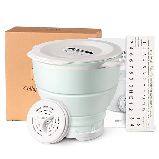 miniwell Filtration System- Water Camping Filter Pitcher with Replaceable Filter - for Hiking Purification- Faucet Filter Remove Chlorine,Sediments, BPA Free- Emergency (Blue)