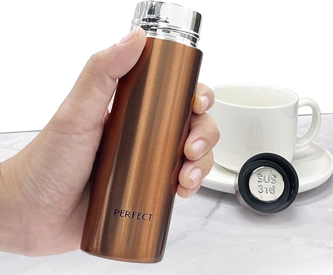 Mini 5 OZ 316 Stainless Steel Vacuum Insulated Water Bottle, Double wall Keep Cold and Hot, Leak Proof, Suitable For Women, Kids & Girls to Carry in Bag, RoseGold