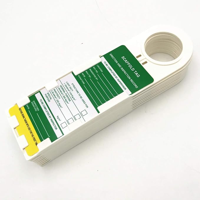 Scaffold Status Holder and Tags, 10 Holder, 10 Scaffold Tags, 11-3/4" Height, 3-1/2" Width (Set of 10)