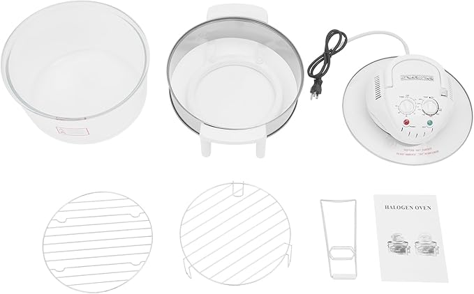 Glass Air Fryer,17L Convection Oven Roaster,360° Viewable Airy Fryer with Expansion Ring and 2 Grills,Halogen Oven Countertop,Air Circulation Cooker,French Fries Roaster Multifunction Cooker