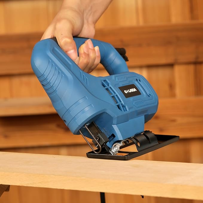 Jigsaw, 3.5 Amp Corded Jig Saw with 3pcs Cutting Blades, ±45° Bevel Cutting, 3000 SPM with Lock-on Button, Corded