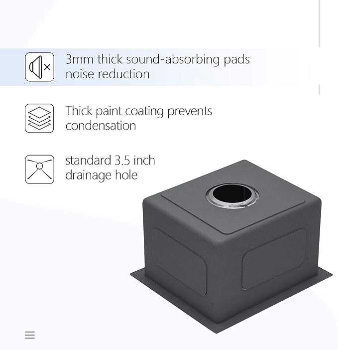 Lordear Bar Sink 13 x 15 inch Undermount Stainless Steel Single Bowl Bar Prep Sinks 16 Gauge RV Wet Bar Kitchen Sinks