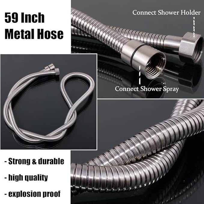 Shower Faucet Set Brushed Nickel Rough-in Anti-Scald Pressure Balanced Valve Body Modern Luxury Wall Mounted 10 Inch Rain Mixer Shower System (Brushed Nickel)