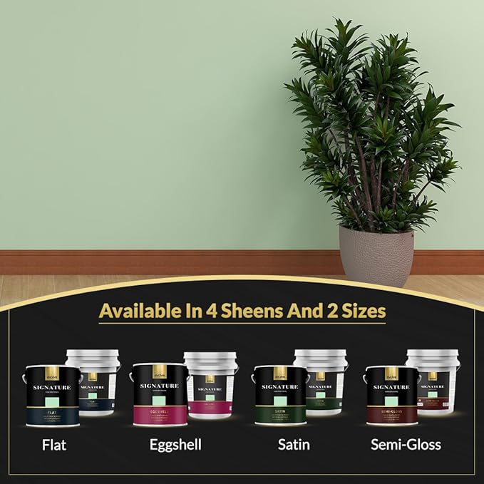 EVOLVE Signature Paint & Primer: Luxury Paint & Primer for Indoor & Outdoor Surfaces, Minimal Odor, Eggshell Sheen (Glass Green, 1 Gallon)