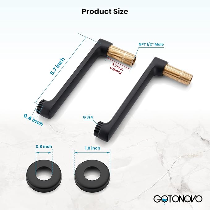 gotonovo Clawfoot Bathtub Faucet Tub Filler with Hand Held Shower Faucet Set Victorian Double Cross Handle 6 Inch Center Adjustable Swing Arms Tub Mount Long Adapter Matte Black