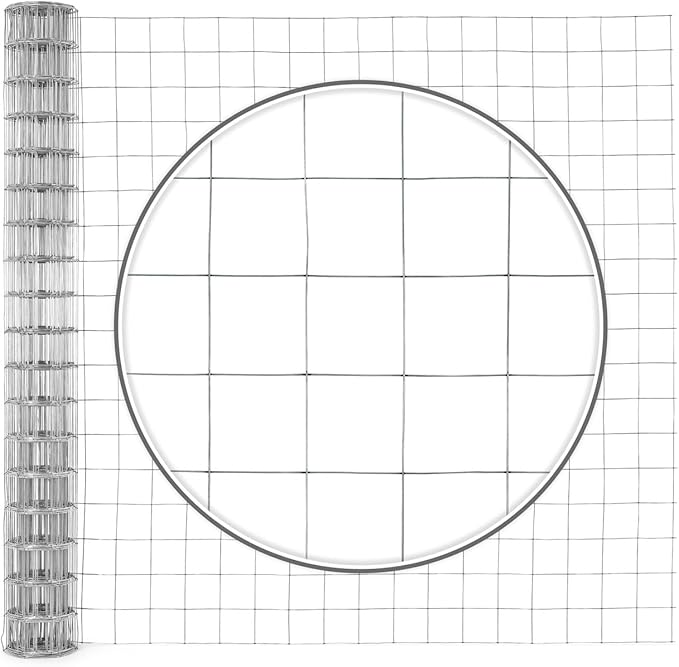 Fencer Wire Welded Wire Fence 12.5 Gauge, Galvanized Welded Fence Wire Roll, Mesh Size 4-Inch x 4-Inch, Hog Wire Fencing Cage, Multiple Use for Home Improvement & Animals Enclosure (6ft. x 50ft.)