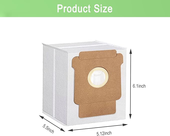 12 Pack Q0520 Vacuum Bags for iRobot Roomba Vacuum 2 Q0520 Essential Robot Vacuum Cleaner,Roomba 105 Combo,Plus 405 404 505 Combo Robot Vacuum Cleaner,Disposable Auto-Empty Dust Bin Bags
