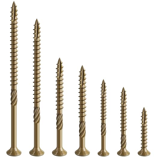 Deck Screws kit #8#10 Exterior Wood Screws kit, Rust Resistant epoxy Coated, Bronze, T25 Star Bit
