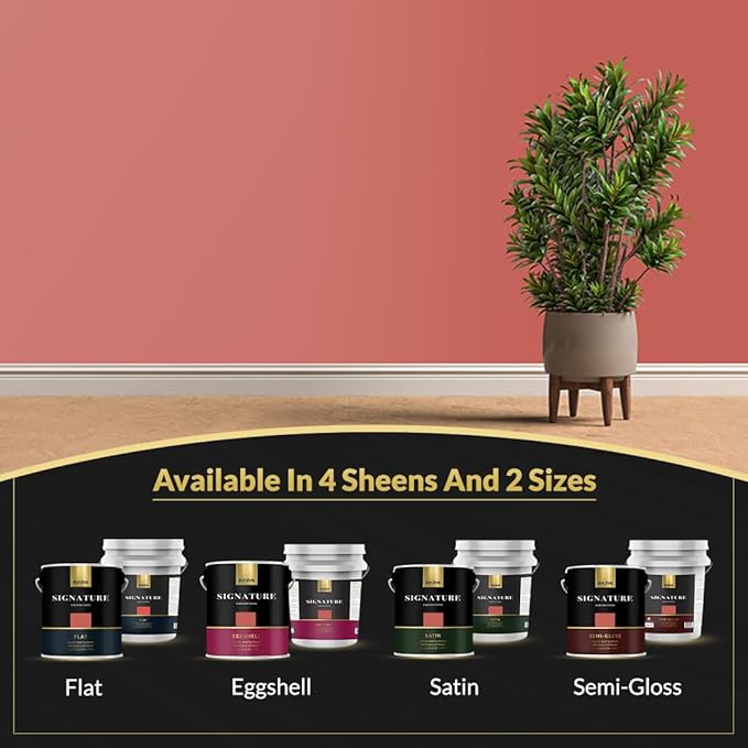 EVOLVE Signature Paint & Primer: Luxury Paint & Primer for Indoor & Outdoor Surfaces, Minimal Odor, Eggshell Sheen (Claycourt Red, 1 Gallon)