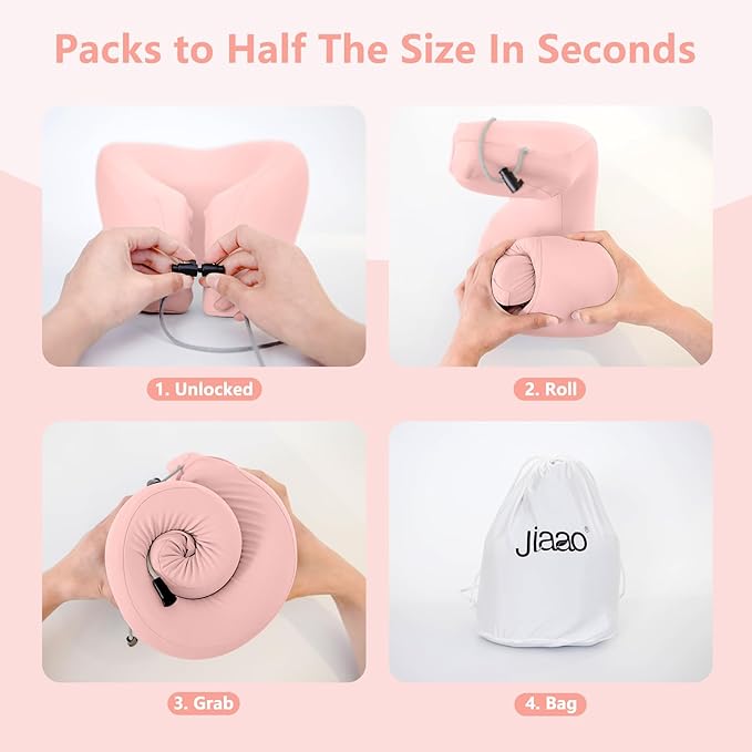 2-in-1 Travel Pillow, Memory Foam U-Shape Airplane Pillow with Storage Bag, Face Down Pillow Relax Arms, Ideal for Long Flight Essentials, Car, Family and Travel Use-Upgraded