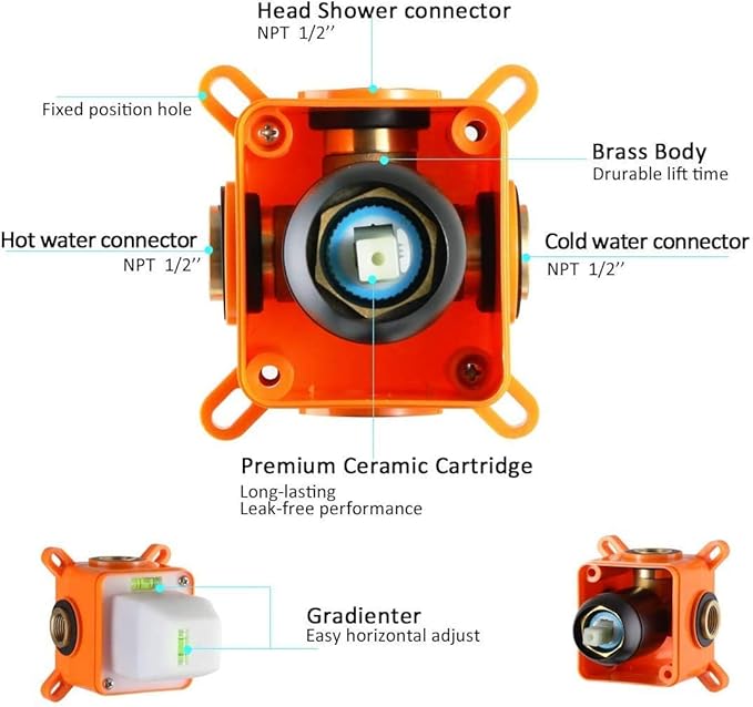 Shower Faucet Set Complete with 8 Inch Rainfall Shower Head Chrome, Bathroom Luxury Rain Shower System, Wall Mounted Single Function Mixer Shower Trim Kit with Rough-in Valve