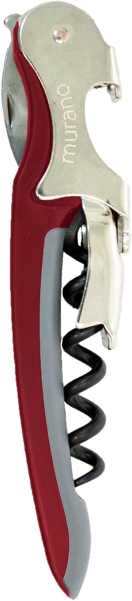 Franmara Soft-Touch Murano Two-Step Waiter Corkscrew with Nonstick Spiral (Burgundy)