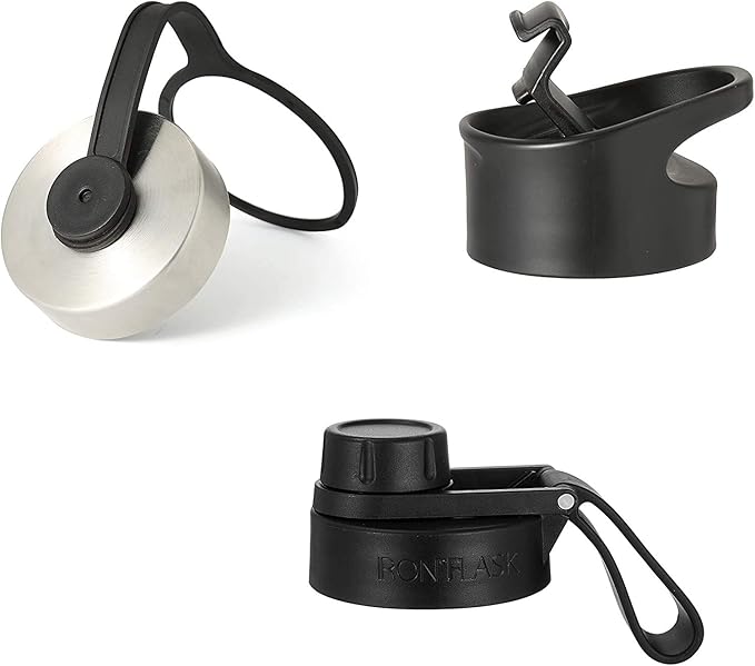 IRON °FLASK Camping & Hiking Hydration Flask, Wide Mouth, 3 Spout Lids, Stainless Steel Outdoor Water Bottle, Double Walled, Insulated Thermos, Metal Canteen - Fire, 40 Oz