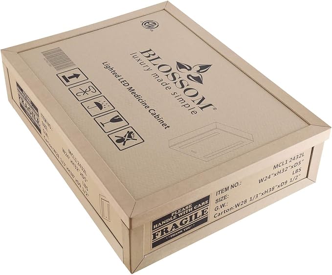 Blossom LED Medicine Cabinet Mirror for Bathroom, 24x32 Inch | Lighted Medicine Cabinet with Mirror | Recessed or Surface Makeup Mirror, Anti-Fog, 3 Color Dimmable, Outlets & USB Ports | P1(M)-30