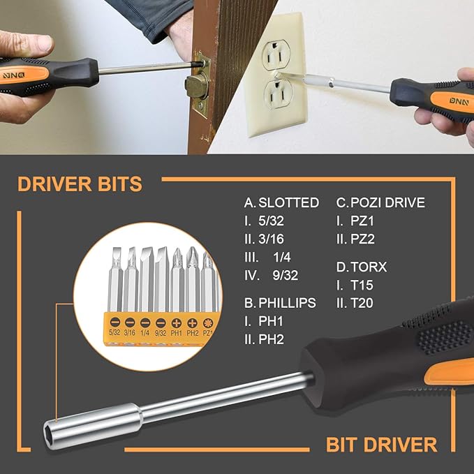 DNA MOTORING 27pcs 12V 1300mAh Cordless Drill Set, Drill Driver Home Tool Kits Combination Tool Set, Tool Kit with Drill For Home, DIY, Maintenance, Orange, TOOLS-00016