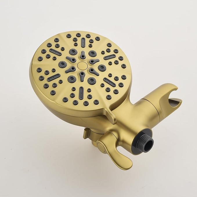 2 Handle Shower Faucet Shower System Complete 2 in 1 Shower Combo Set with Handheld Showerhead Shower Trim Kit Wall Mounted Shower Fixtures Brushed Gold