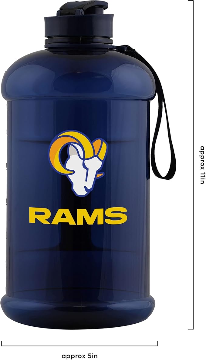 FOCO NFL Team Logo 2L Plastic Clear Large Sports Water Bottle