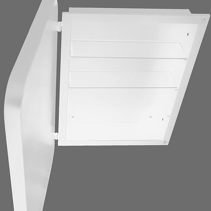 16x24 Inch Recessed Medicine Cabinet with Mirror and Adjustable Shelves,Wall Mounted Mirror Cabinet with Black Metal Framed and Storage for Bathroom (White)