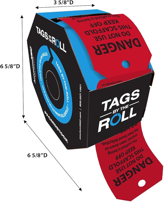 100/250 Scaffolding Safety Tags, Do Not Use This Scaffold Keep Off, OSHA Compliant, Waterproof PF-Cardstock, Resists Tears, 6.25"x3"