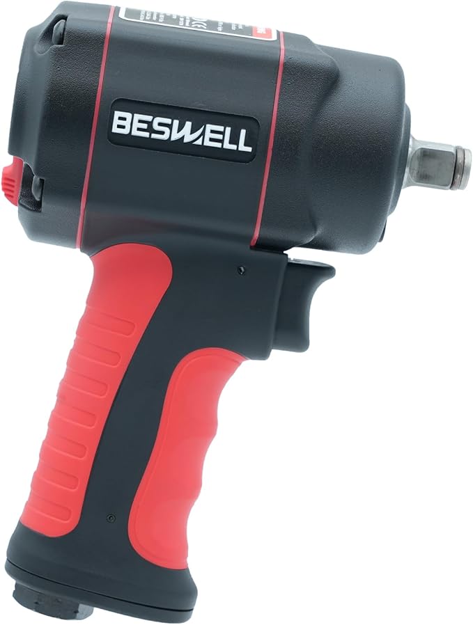 BESWELL-885 Ft.lbs Max Loosen Torque 1/2" Stubby Size Jumbo Hammer Air Impact Wrench-BW-112B3N