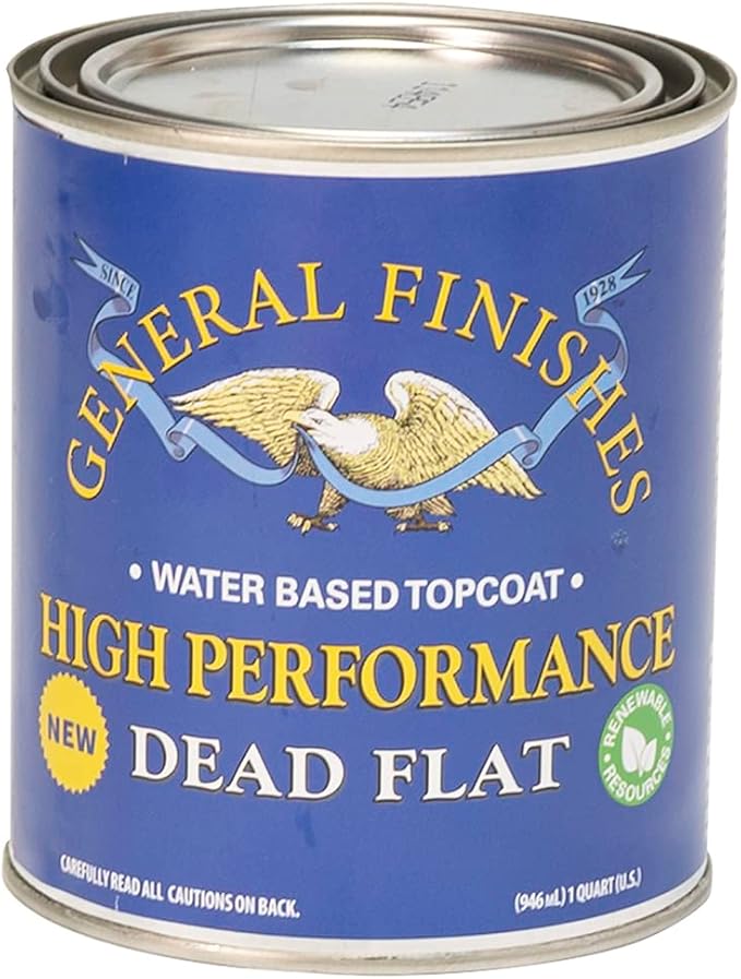 General Finishes High Performance Water Based Topcoat, 1 Quart, Dead Flat