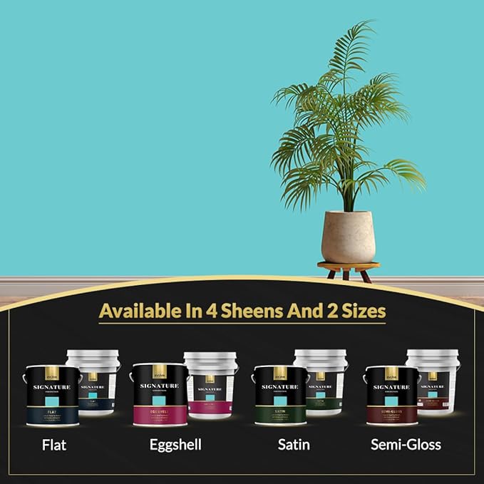 EVOLVE Signature Paint & Primer: Luxury Paint & Primer for Indoor & Outdoor Surfaces, Minimal Odor, Eggshell Sheen (1G & 5G) (Aqua Turquoise, 1 Gallon)