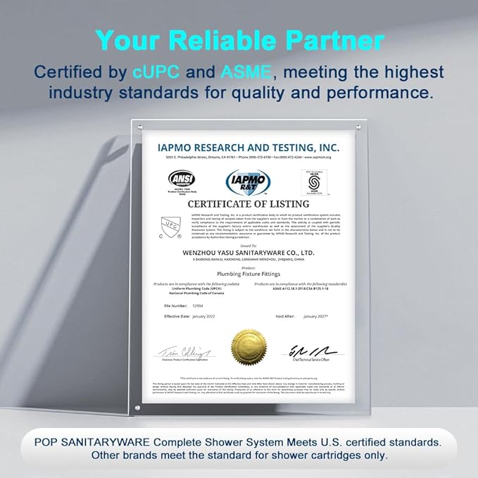 POP SANITARYWARE Shower Tub Faucet Set Brushed Gold Bathroom Shower System with Tub Spout Wall Mounted Rainfall 12 Inch Thickened Shower Head and Handle Set Include Shower Valve and Trim Kit