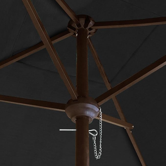 EliteShade USA 10-Year-Non-Fading Sunumbrella 6x6Ft Square Market Umbrella Patio Outdoor Table Umbrella with Ventilation(Black)