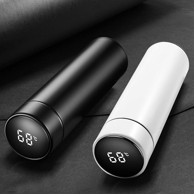 Water Bottle With LED Temperature Display Tea Infuser Vacuum Leak Proof Double Wall Insulation Stainless Steel (Red), SMB0001