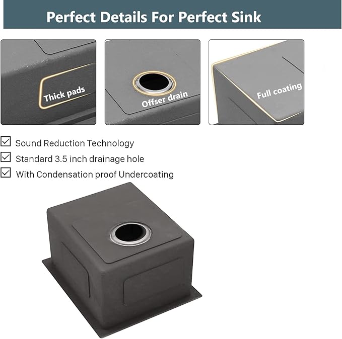 Lordear 15 Bar Sink Undermount 15x17 Inch Stainless Steel Undermount Sink Bar Prep Sink 16 Gauge R10 Round Corner Deep Single Bowl Handmade Sinks