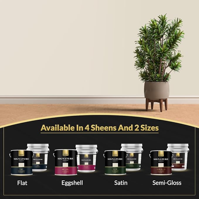 EVOLVE Signature Paint & Primer: Luxury Paint & Primer for Indoor & Outdoor Surfaces, Minimal Odor, Eggshell Sheen (Canvas White, 1 Gallon)