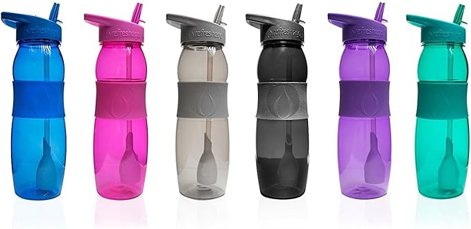 Filtered Water Bottle, 2-Pack, Gray