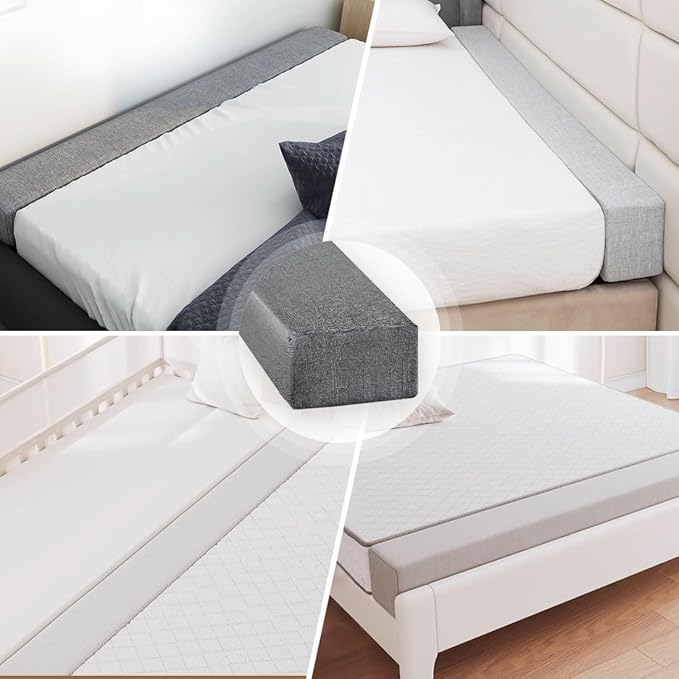 Bed Gap Filler,High-Density Bed Crack Filler with Removable Cover,Mattress Extender for Headboard Gap,Spacer Filler Between Mattress and Wall,Bed Wedge Gap Filler,Full Size,Dark Gray,78"x4"x6"