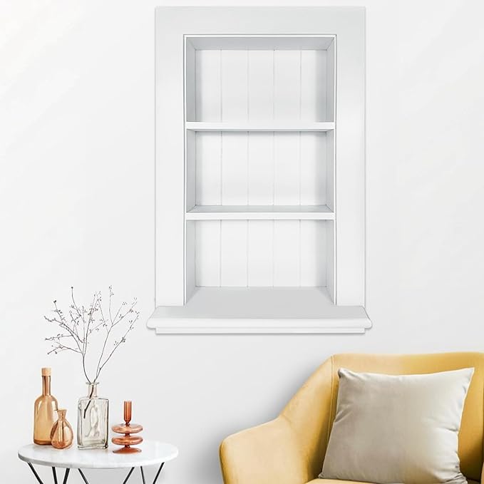 Royxen Bathroom Wall Cabinet with 3-Tier Shelves,Wooden Recessed Medicine Cabinet Over Toilet Storage Cabinet,Bathroom Cabinet Wall Mount for Home Storage, 14 x 24 Inch, White