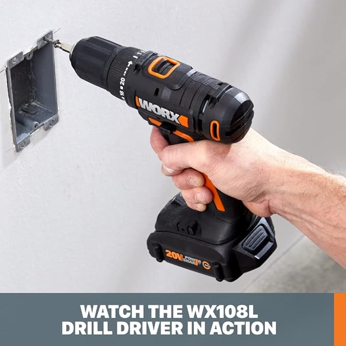 Worx WX108L 20V 1/2" Cordless Drill Driver Power Share - (Batteries & Charger Included)
