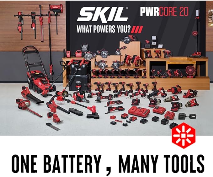 SKIL 20V 6-1/2 Inch Cordless Circular Saw Includes 2.0Ah PWR CORE 20 Lithium Battery and Charger - CR540602