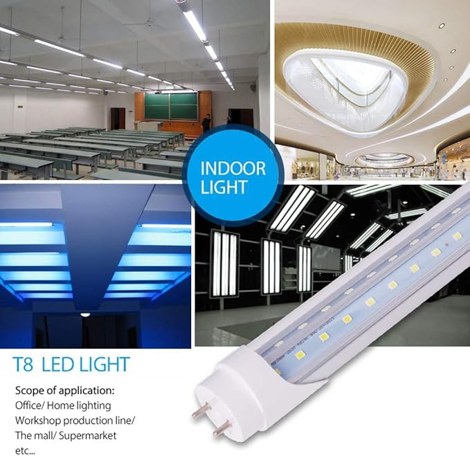 12 Pack T8 5FT 48W LED V Shaped Tube Light Bulbs 6000K Bright White G13 Two Pin Base,100W Fluorescent Replacement5 Foot T10 T12 Indoor Light Fixture for Shop,Garage,Warehouse
