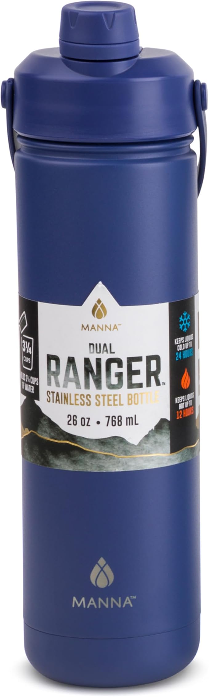 Manna Ranger Dual Insulated Stainless Steel Bottle - 26 Oz - Plumeria Powder Coat
