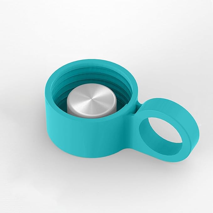 purifyou Premium 40/32 / 22/12 oz Reusable Glass Water Bottles with Time and Volume Markings, Non-Slip Silicone Sleeve & Stainless Steel Lid Insert, for Water, Milk, Fruit Juice (32oz Aqua Blue)