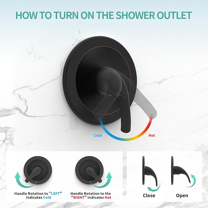 SR SUN RISE 35-Spray Shower Faucet 3-Way Combo Shower Head and Hand Held Shower Separately or Together, Single-Handle Tub and Shower Trim Kit, Oil Rubbed Bronze (Valve Include)