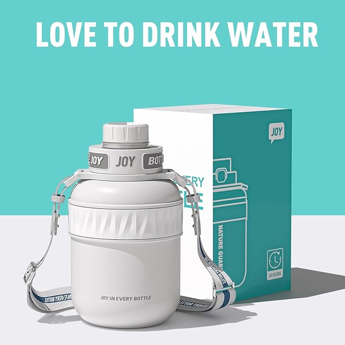 Stainless-Steel Water Bottle: Leakproof Lid, Perfect Sip, Double Insulated, Eco-Friendly, Dishwasher Safe & Stylish Strap (Beluga Whale, 32 oz)