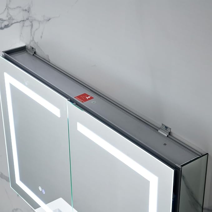 Blossom 40x26 LED Lighted Bathroom Medicine Mirror Cabinet - Recessed/Surface Mount with Anti-Fog, Dimmable, 3 Color Light - Lighted Medicine Cabinet Mirror for Storage & Makeup - Wall Mounted